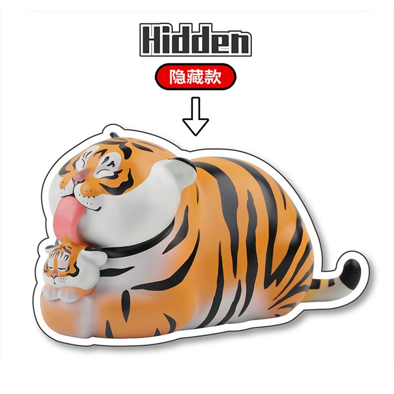 不二马大叔表情包百变胖虎盲盒空想造物迷你老虎公仔车载摆件 胖虎
