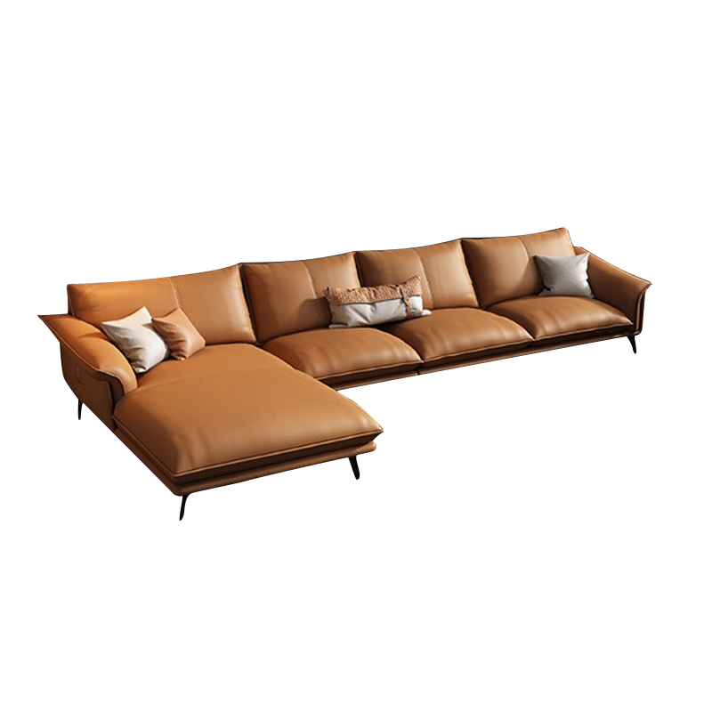 慕跃 沙发 皮艺意式沙发极简牛皮现代简约客厅北欧轻奢中小户型转角贵妃 多人位【3.4米】 沙发