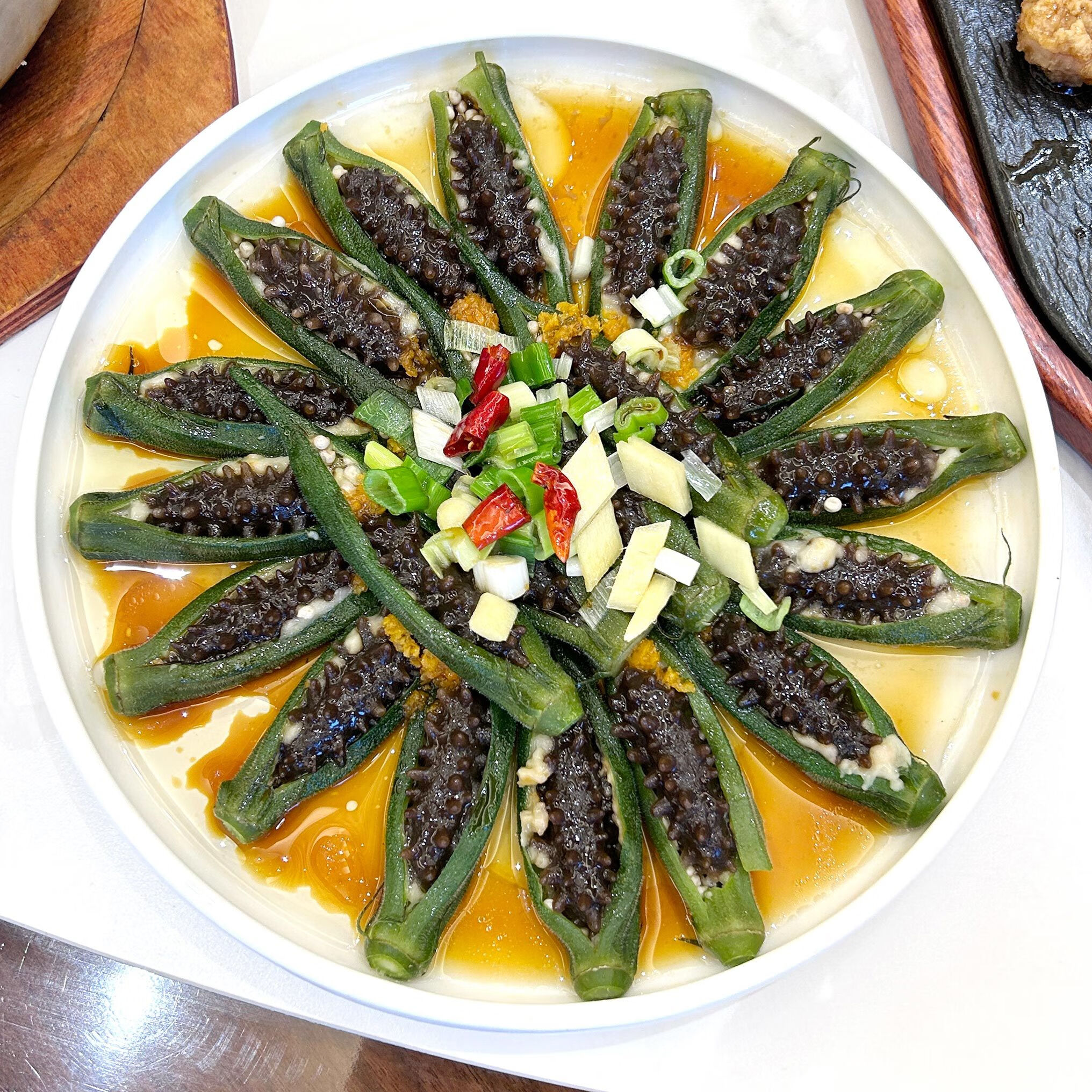 tlxt一参夺葵鲜嫩秋葵加魔芋海参健康新鲜食材任意烹饪网红小吃可商用