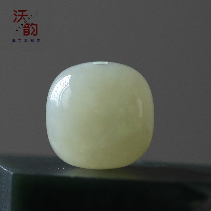 沃韵 和田玉新疆黄口料老型珠 散珠玉珠子单颗桶珠diy手串手链配饰