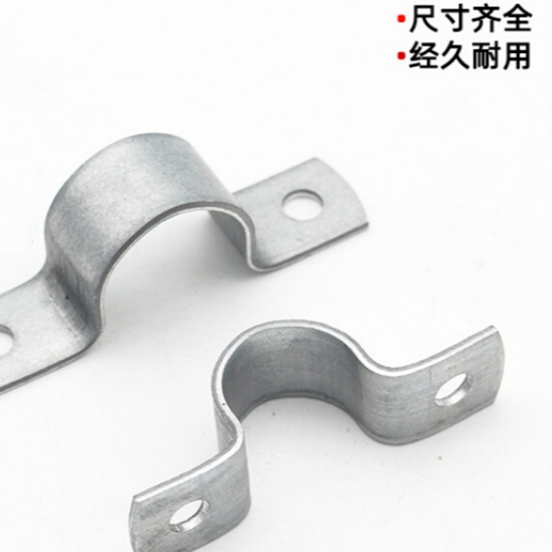 启利煜镀锌骑马卡u型管卡25加厚马鞍卡铁抱箍管夹50水管抱卡广告牌