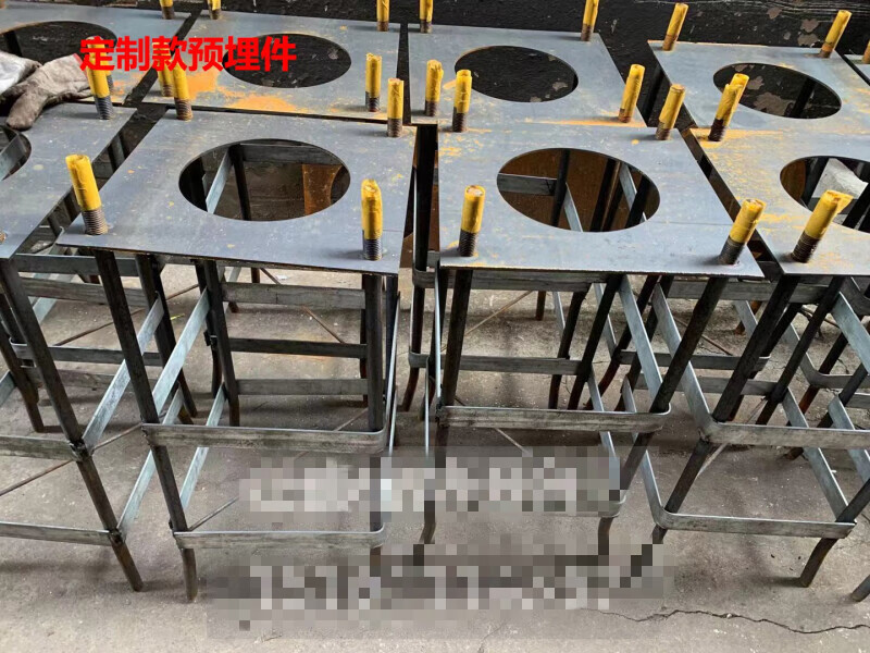 恬霏 预埋件螺杆监控立杆路灯庭院灯指示牌底座钢铁定位板地脚螺 定制