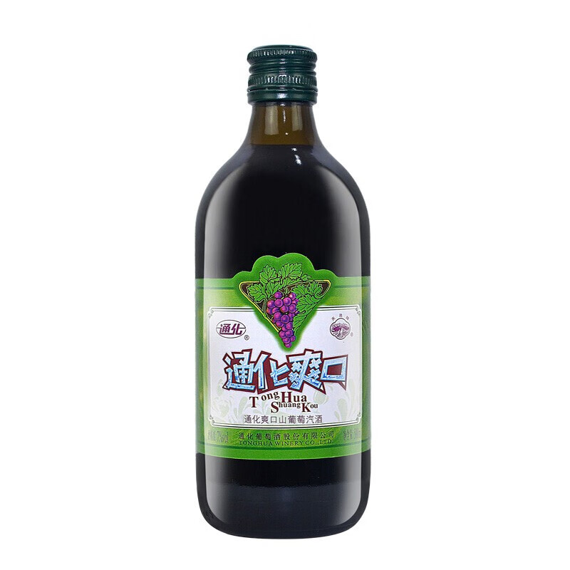 通化爽口山葡萄酒加气露酒国产红酒山葡萄酿制7度甜酒送礼 小爽口微
