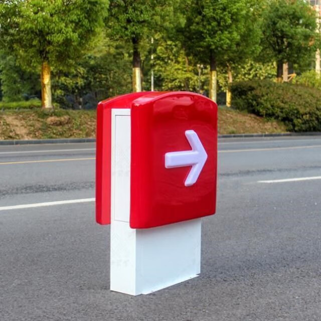 加油站灯箱进出口出入口亚克力中石化立柱油品机顶指示标识 红色 大