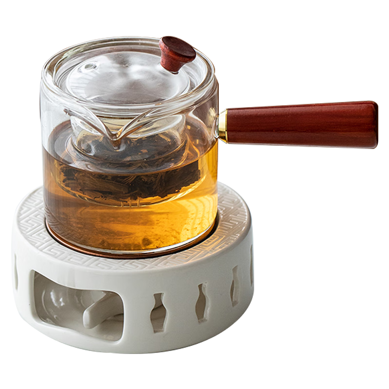 器酋溫茶爐套裝蠟燭煮茶爐陶瓷底座加熱爐保溫暖茶爐圍爐花茶壺溫茶器 花瓶溫茶爐【白色】