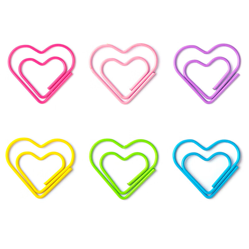 回形针爱心心型心形书签花束学生版曲别针高颜值回形针可爱 随机混色