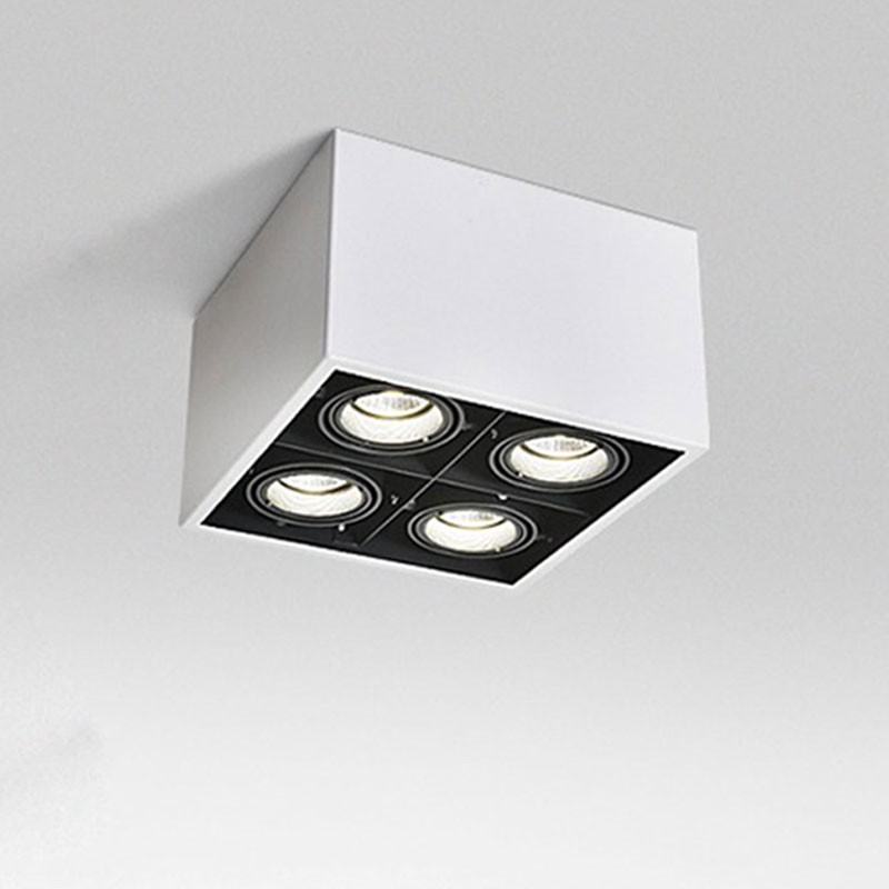 游派 明装筒灯吸顶防眩客厅极简四头射灯家用led无主灯照明cob斗胆灯