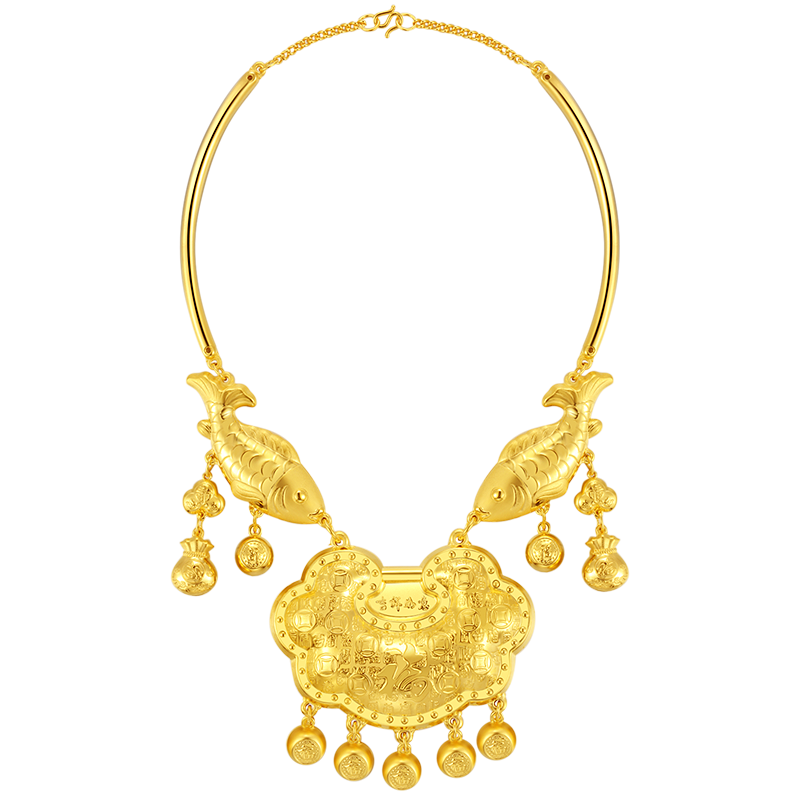 米诺琳(mirolin)福字平安锁黄金长命锁包吊坠包金足金999宝宝满月金锁