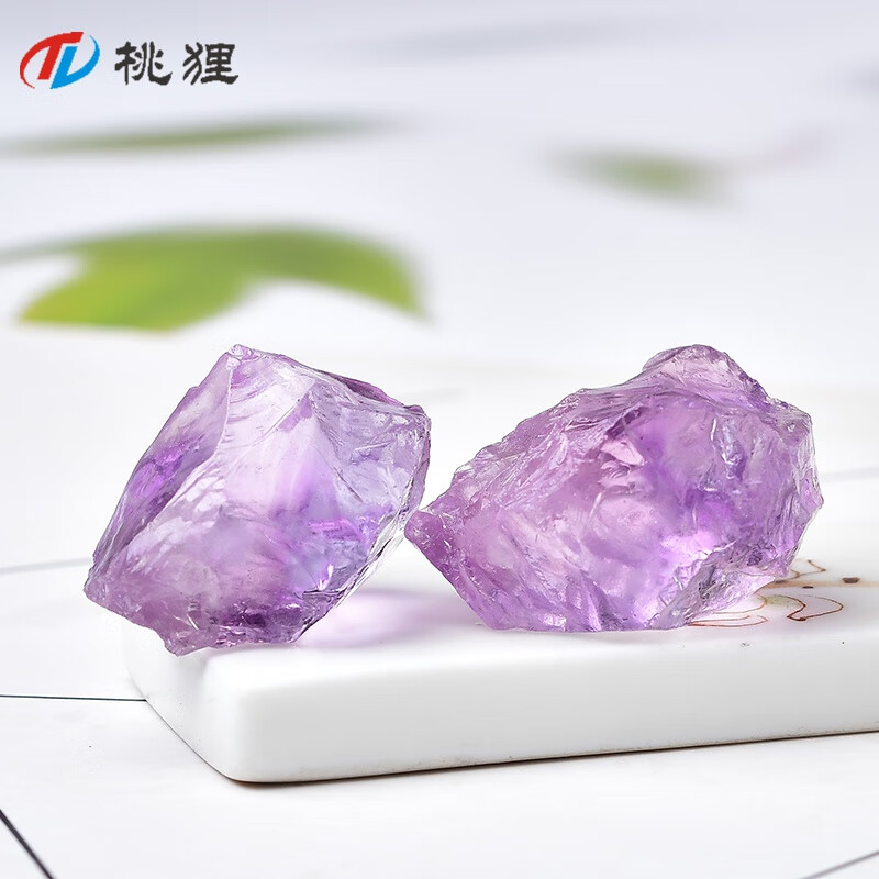 鱼缸毛料石头雕刻料 浅紫色 100克