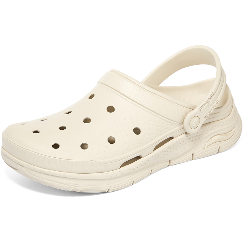 斯凯奇（Skechers）夏季男士洞洞鞋外穿软底包头凉鞋拖鞋轻便防滑沙滩鞋243160