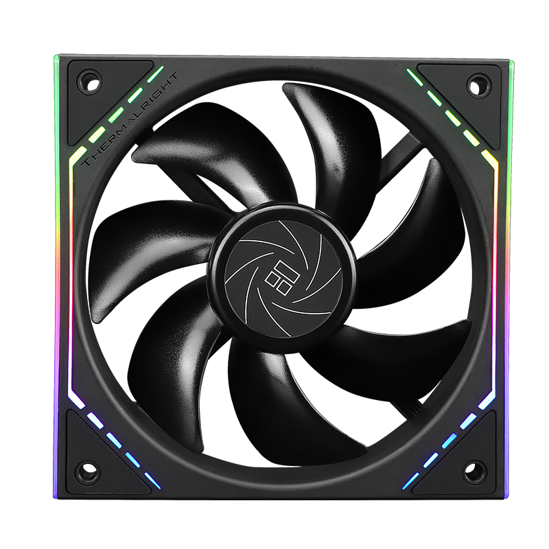 利民（Thermalright）TL-M12R 反向出风设计12CM 性能级风压扇1500R转速PWM无限镜机箱风扇ARGB TL-M12黑框黑叶 光圈风扇(工包风扇)