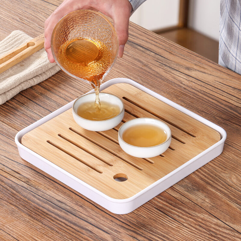 拜杰密胺茶盘 茶台沥水茶托盘家用功夫茶具配件茶海沥水托盘 小四方型属于什么档次？