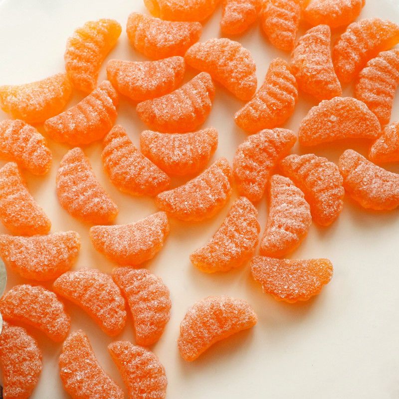 德临门桔子软糖橘子软糖夜市糖果粘牙糖:怀旧水果软糖:摆地摊糖 橘子