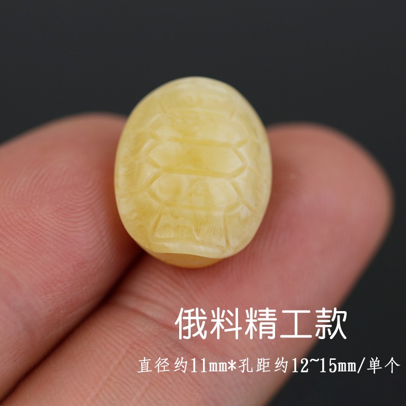 绿侬珠宝 蜜蜡龟背龟壳鸡油黄俏色净水金珀富甲天下小背云diy配件 直径约11mm/单个【俄料精款】使用感如何?