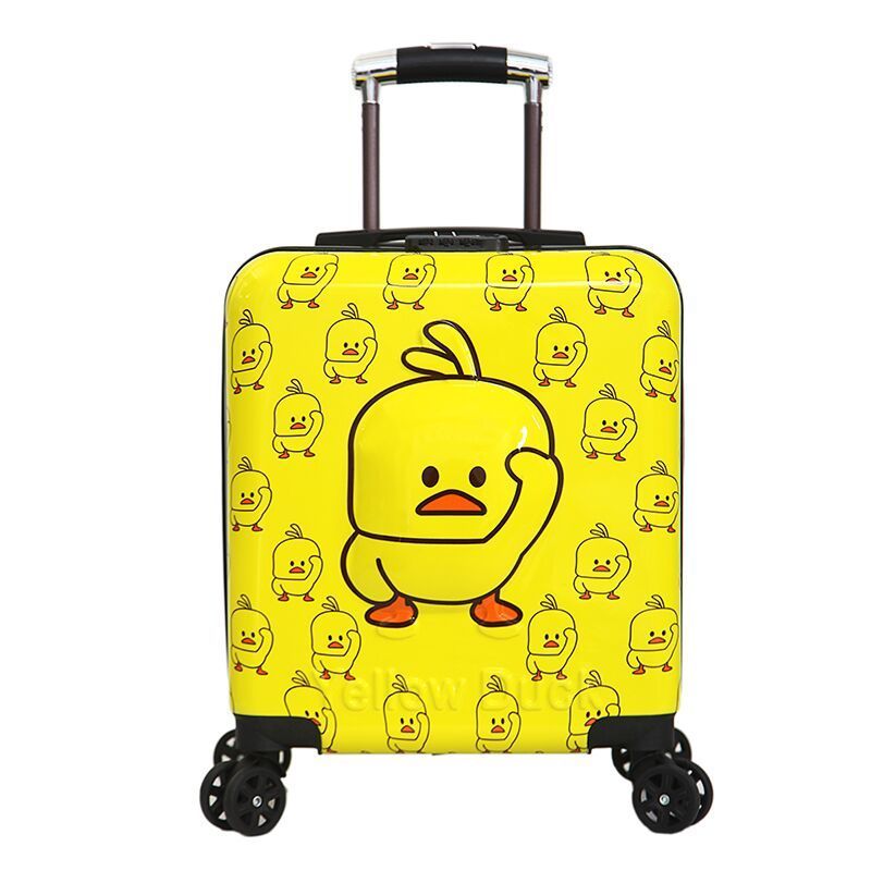 barnoroo行李箱儿童可坐可骑行卡通拉杆箱小黄鸭可爱汽车创意小孩拉杆