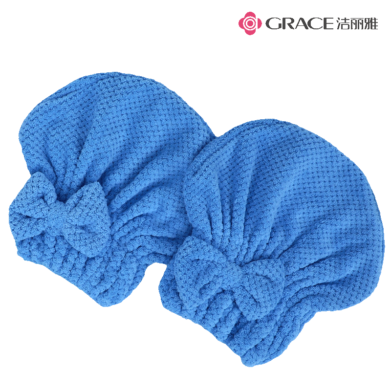 洁丽雅(grace)珊瑚绒蝴蝶结干发帽可爱速干擦头发干发巾毛巾强力吸水