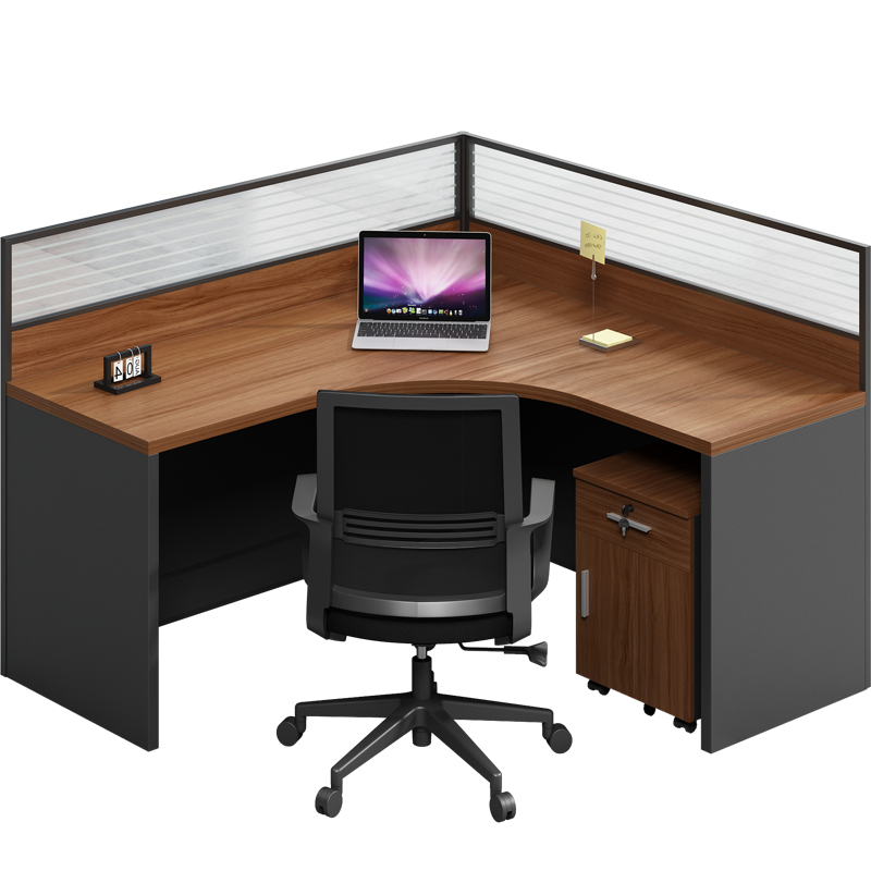 安美诚办公家具职员办公桌椅组合屏风工位简约财务2人4人6人卡座卡位T型四人位【含柜】