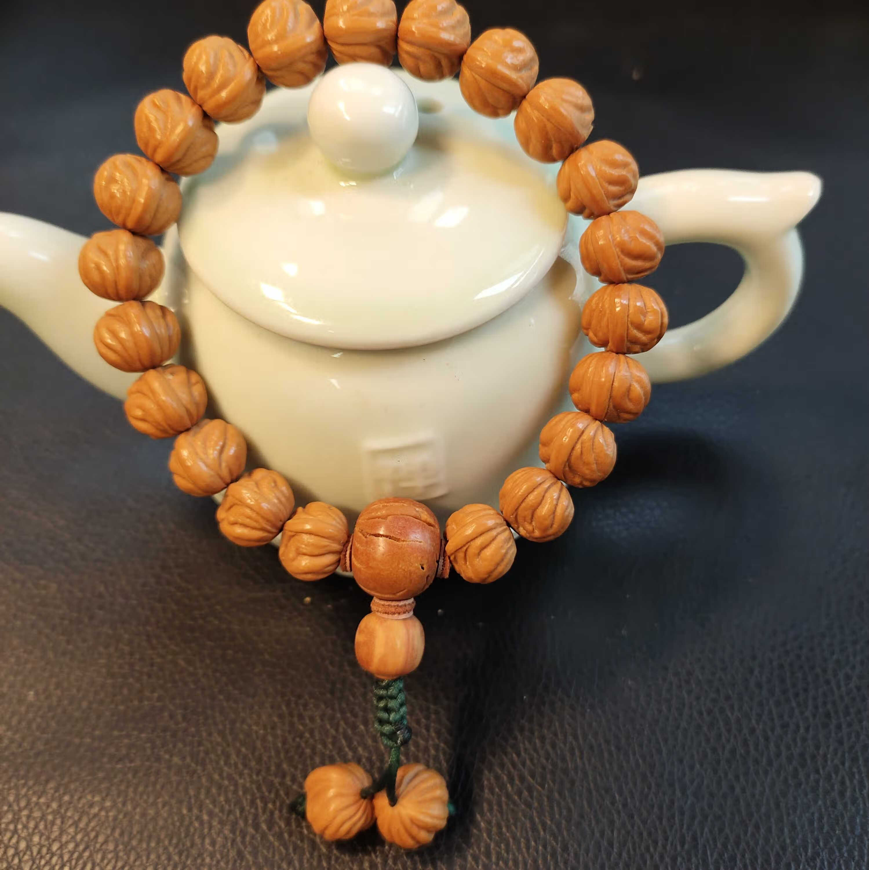 淑丽芙山核桃手串火焰纹桃核霸王龙刺龙桃木 手链 男女款项链 12mm