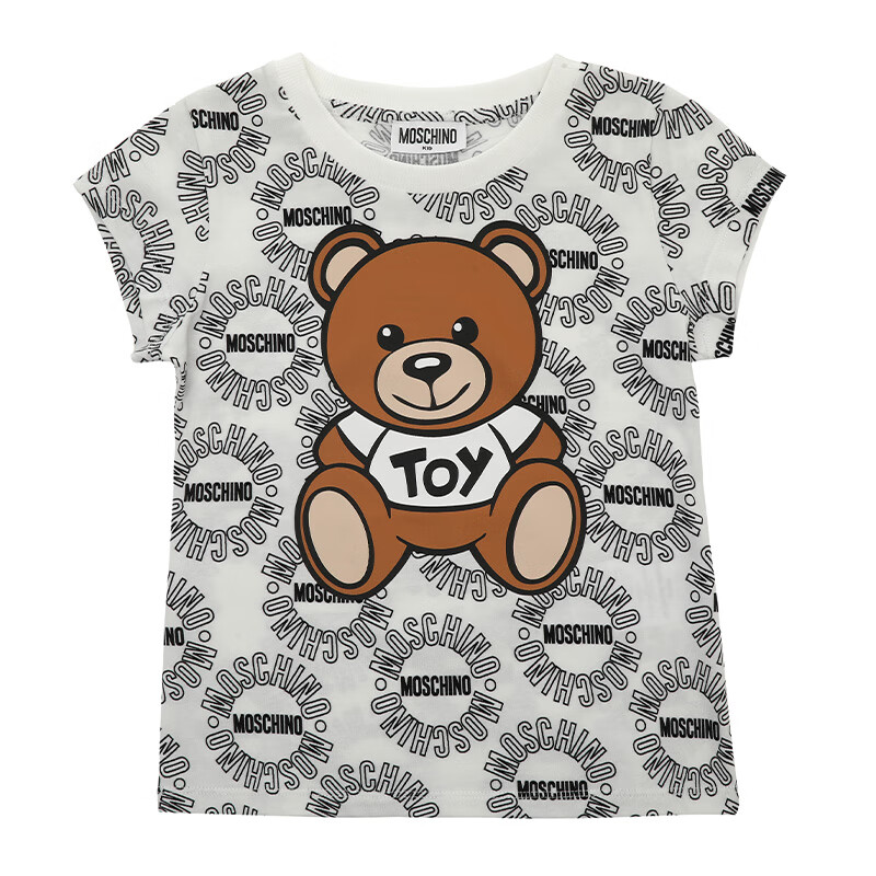 莫斯奇诺(moschino)baby 童装 女童小熊款短袖t恤hdm04glbb87 白色 4