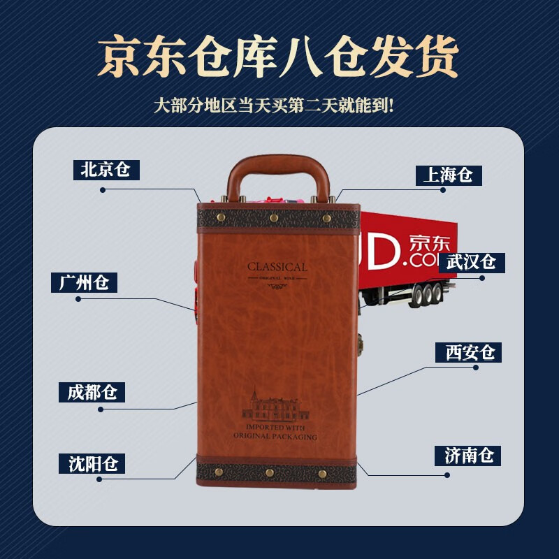 赫尼庄园法国进口AOP15度窖藏干红葡萄酒 2瓶装高档送礼红酒 双支原装礼盒