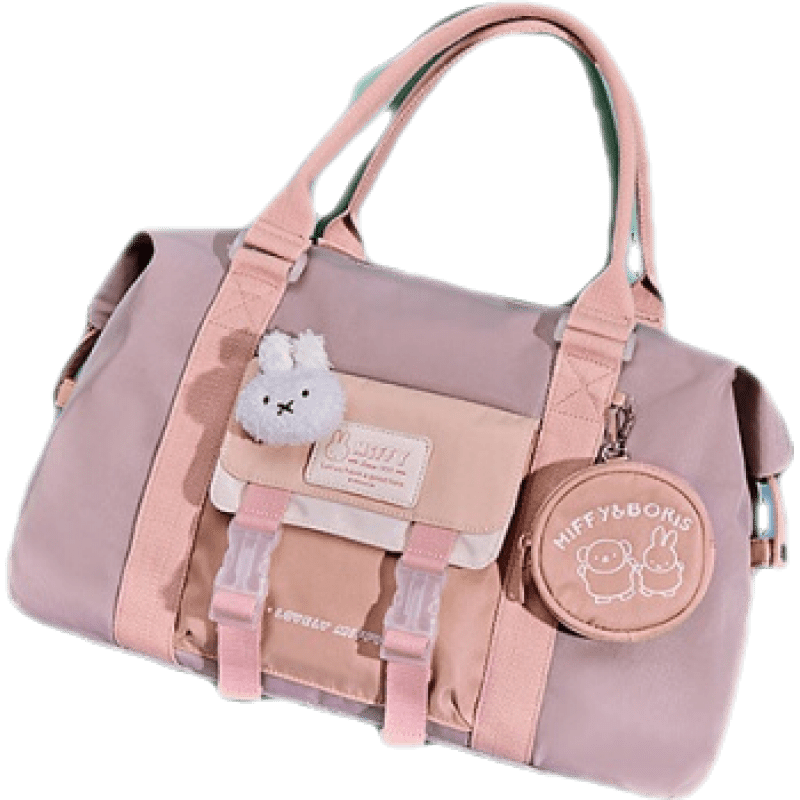 米菲miffy 新款单肩斜挎手提13英寸大容量休闲防水时尚套拉杆功能包包