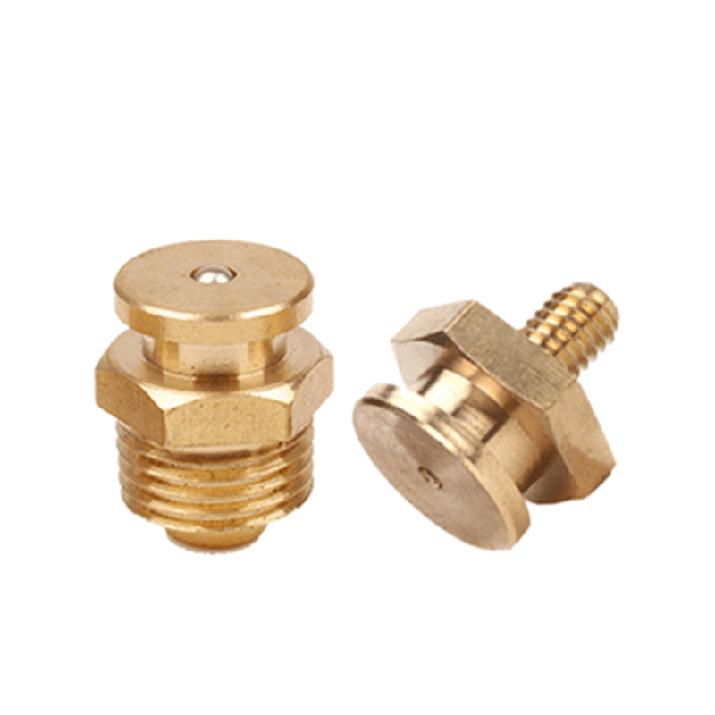 勋狸粑平扣式黄油嘴平头油嘴平扣铜船用扁平注油咀 1/8平扣16mm 10个