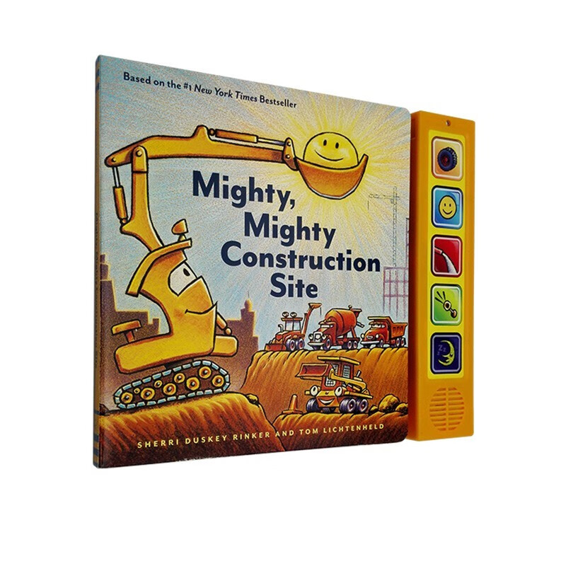 英文原版 mighty mighty construction site sound book 纸板发音书