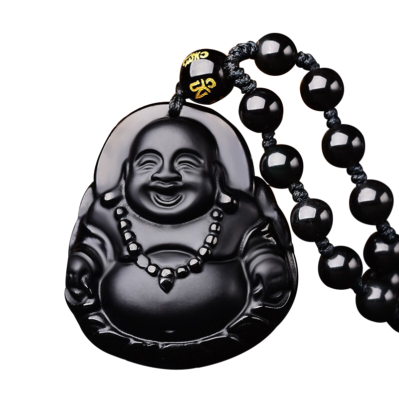 初緣黑曜石吊墜男女情侶款觀音佛公項(xiàng)鏈本命年蛇年禮物送老婆女友 黑曜石-佛吊墜