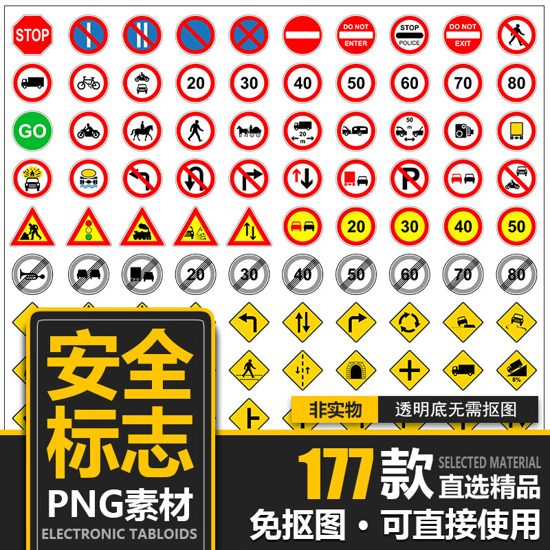 安全警示牌禁止标志禁止标识免抠png透明背景图片ps素材包