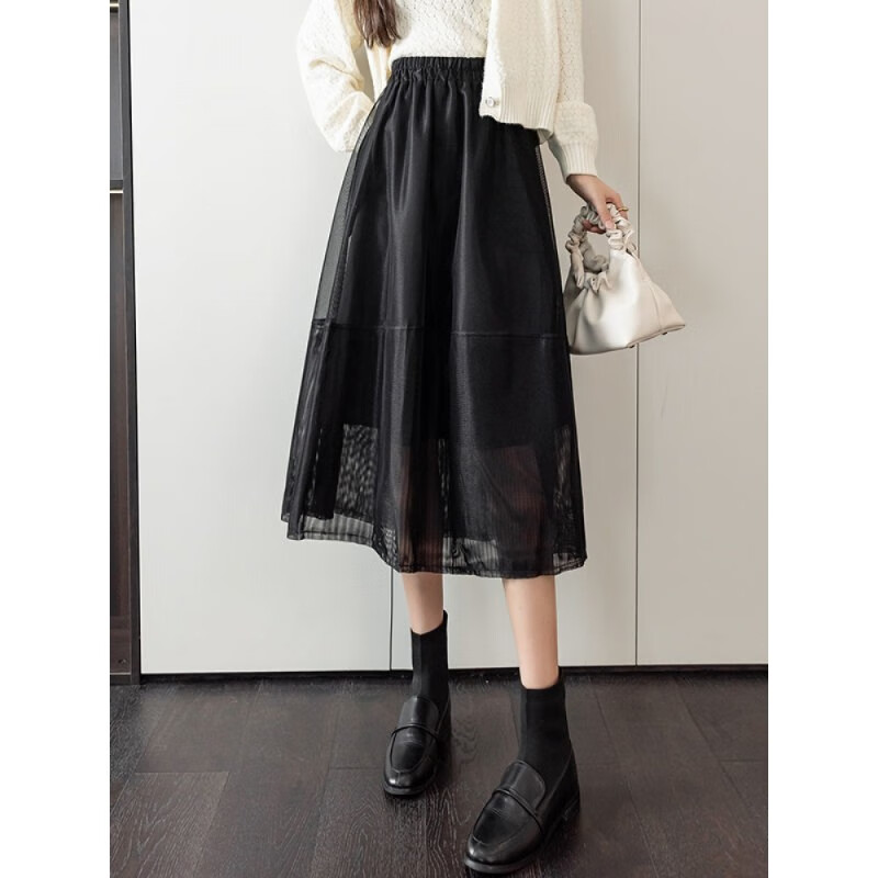 【特价捡漏】高档轻奢品牌网纱裙半身裙2022早春新款灯1笼裙高腰显瘦