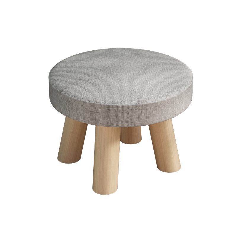 木匠印記凳子家用實木圓矮凳時尚小板凳客廳沙發(fā)凳寶寶蘑菇凳 【圓形】綠色