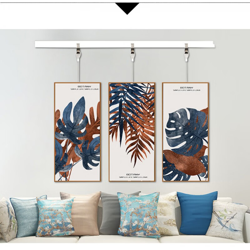 书画挂画轨道画廊挂画器导轨挂画线挂钩轨道条挂画隐形可移动家用 小l