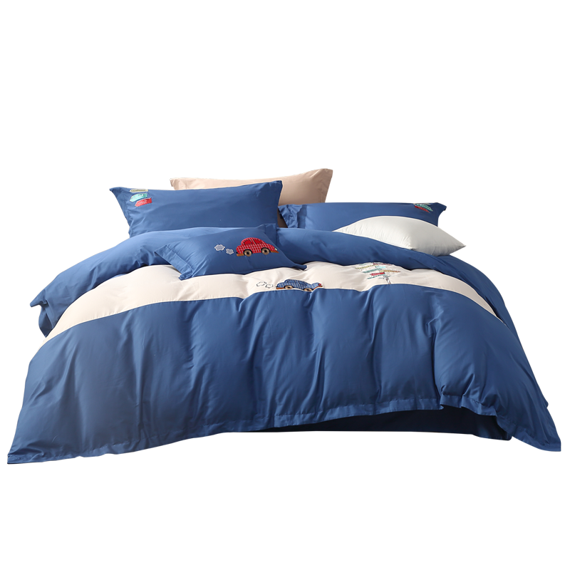 富安娜儿童家纺 儿童床上四件套纯棉男孩卡通套件 宿舍学生全棉被套床单 【A类40支全棉 海洋风】航海 40支 1.2米 床单款 被套152*210cm 三件套