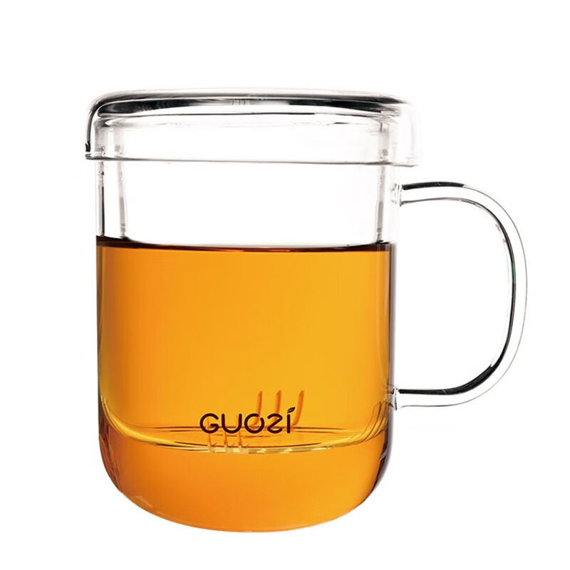 果兹（GUOZI）左茗绅士杯500ml GZ-S12 简约商务风办公室泡茶杯透明耐热玻璃杯