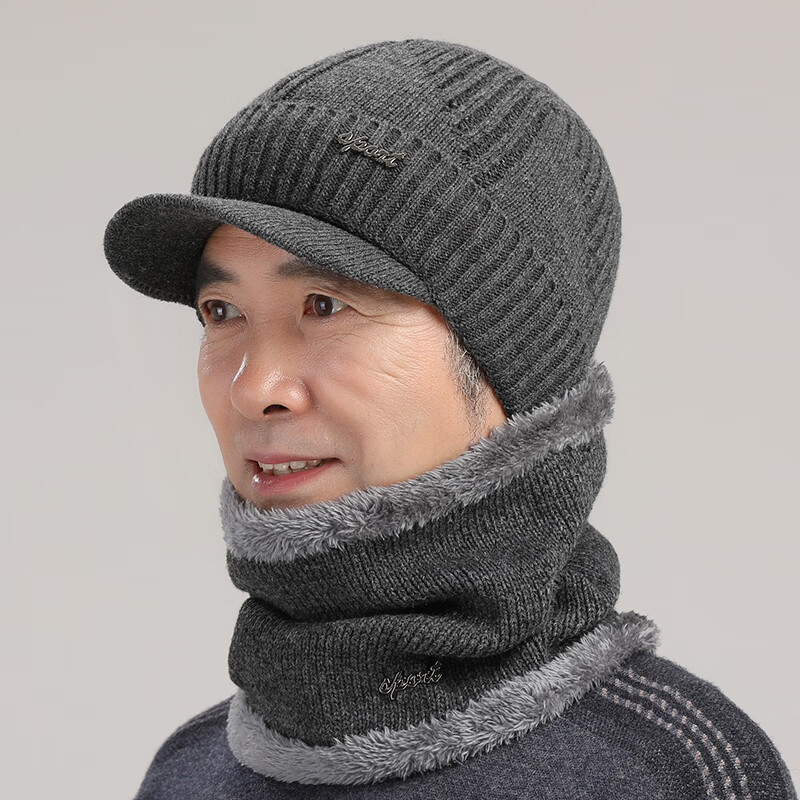 中老年老头毛线帽子爸爸冬季男秋冬针织帽羊毛护耳保暖加绒老人帽帽