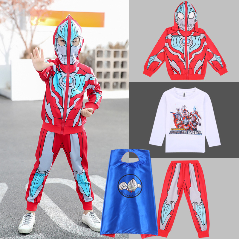 银河奥特曼衣服男童赛罗春秋款套装罗索cosplay服装万圣节潮 银河