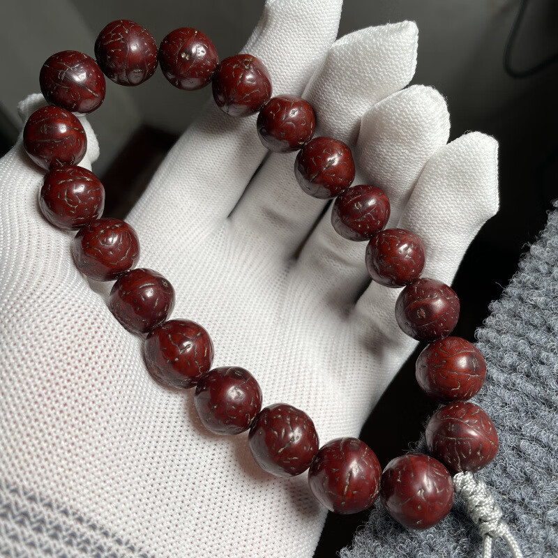 尼泊尔凤眼菩提子1415mm手持手捻佛珠男女手串108颗原籽手链 包浆 老