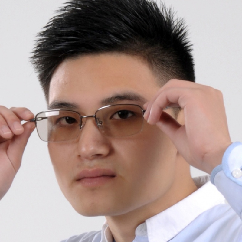 onevan东海真头石眼镜男款 平光太阳镜中老年养目镜 金色框 中茶色