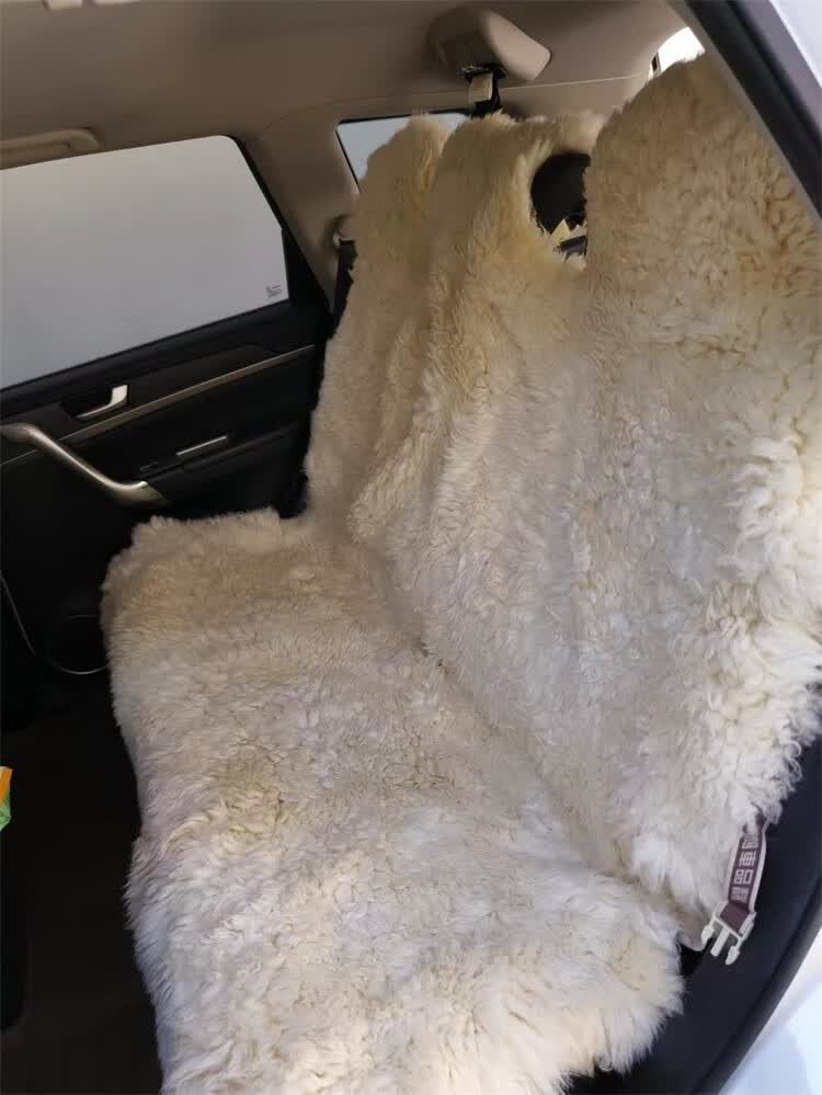 圆小米冬季羊皮汽车坐垫 纯羊毛汽车坐垫皮毛一体保暖坐垫整张羊皮带