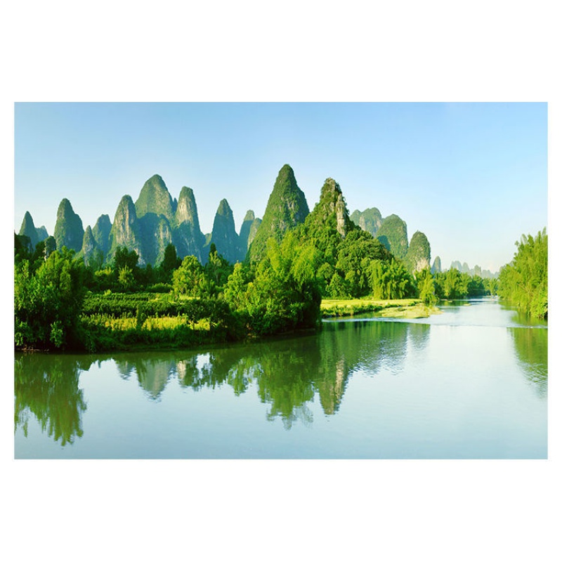 桂林山水风景画旅游景点壁画自粘墙面客厅山水墙贴装饰画挂画 相纸