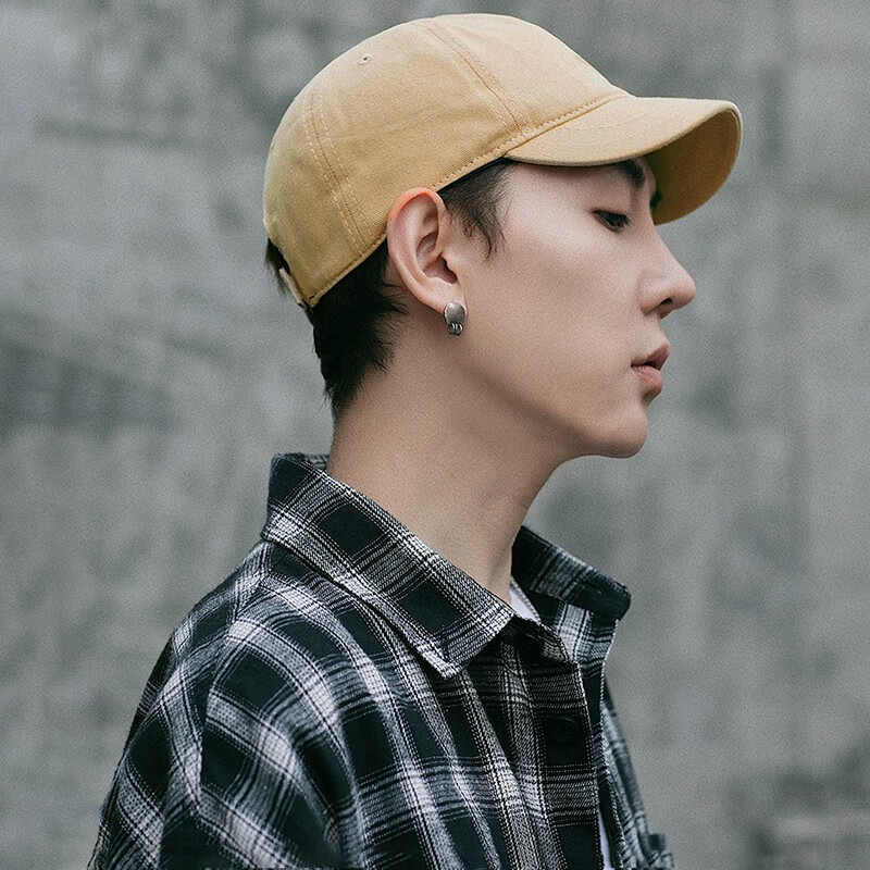 斐卡薇 短檐帽子男 夏季运动潮流鸭舌帽小沿防晒帽时尚休闲简约棒球帽