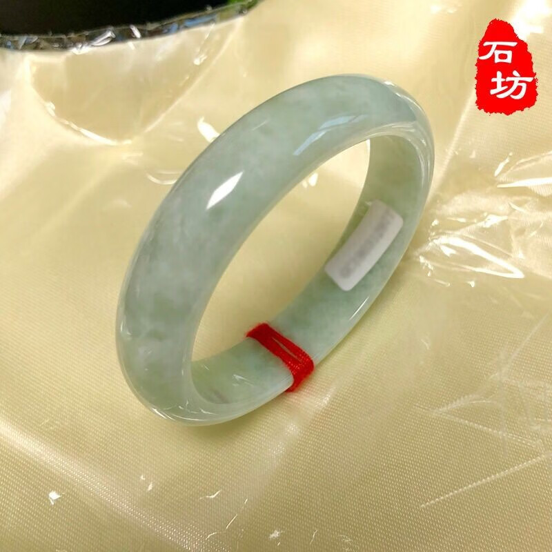 DR.OD天然玉镯子翡翠色货 冰种浅绿手镯子女玉石器带证书 浅绿56-58mm怎么看?