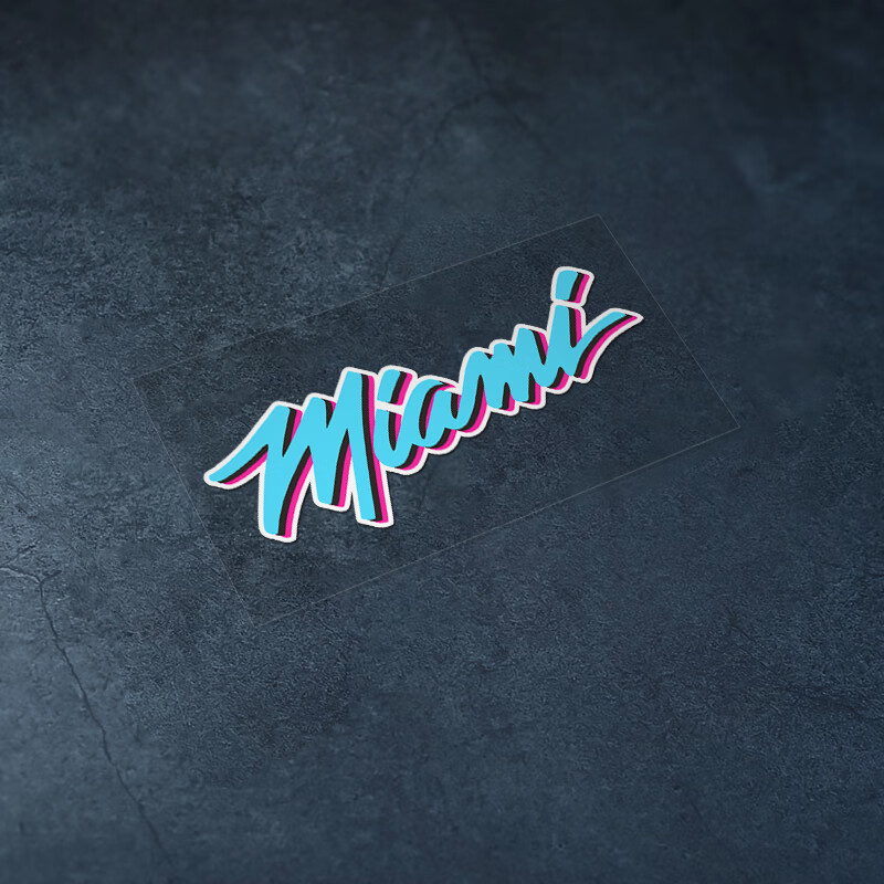 迈阿密热火汽车贴纸字母miamiheat巴特勒反光贴防水贴车身装饰贴 a款