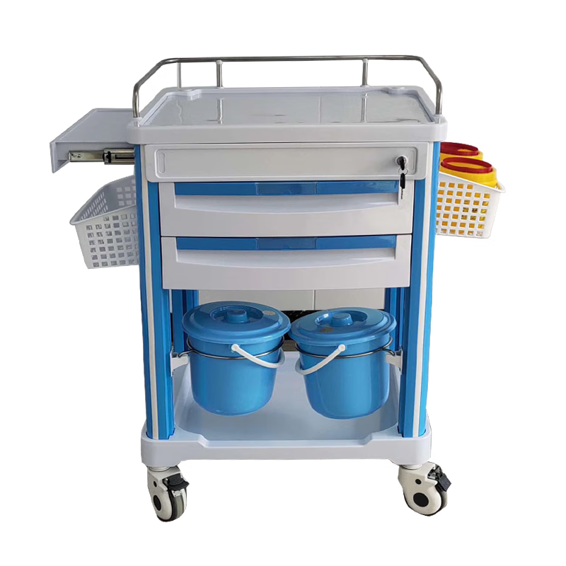 医院用abs急救送药抢救车器械台输液车美容麻醉护理手推车治疗车 双层