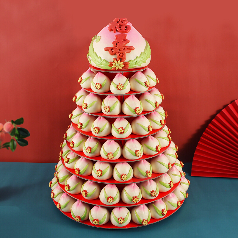 虎钢馋寿桃馒头老人生日寿糕糕点祝寿手工过寿支架大蛋糕点心礼盒寿包