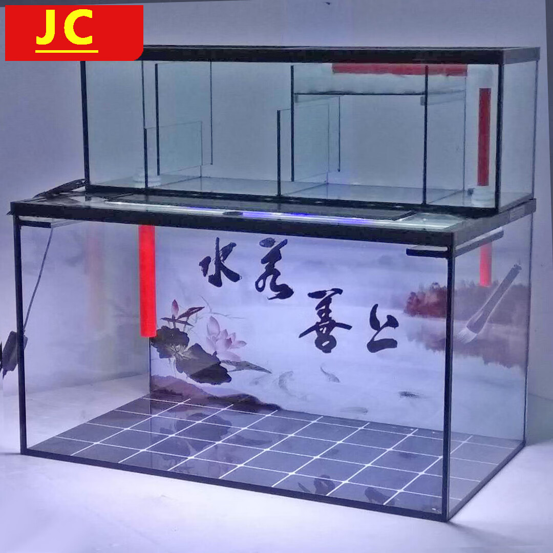 hkpz 超白鱼缸外置上滤缸 顶滤缸金晶玻璃鱼缸超白锦鲤缸金鱼缸超白缸