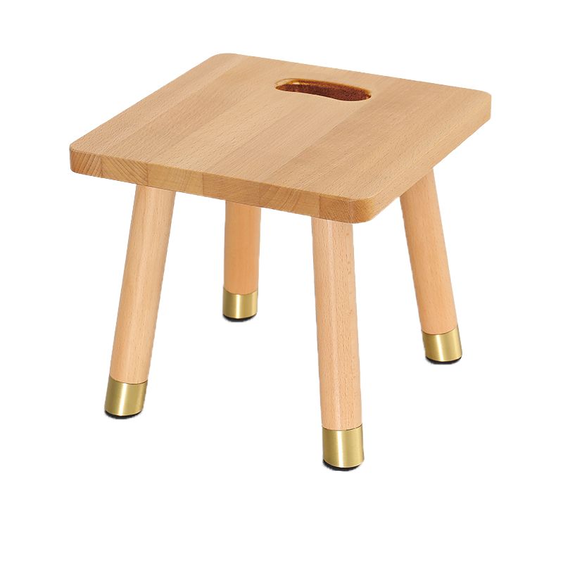 积木部落 实木小凳子家用木板凳换鞋凳客厅搁脚矮凳子创意圆凳 圆凳胡桃色