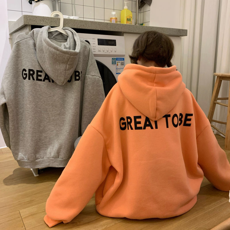 日系软妹可爱连帽卫衣女ins韩版潮宽松秋冬季加厚加绒外套上衣服 468