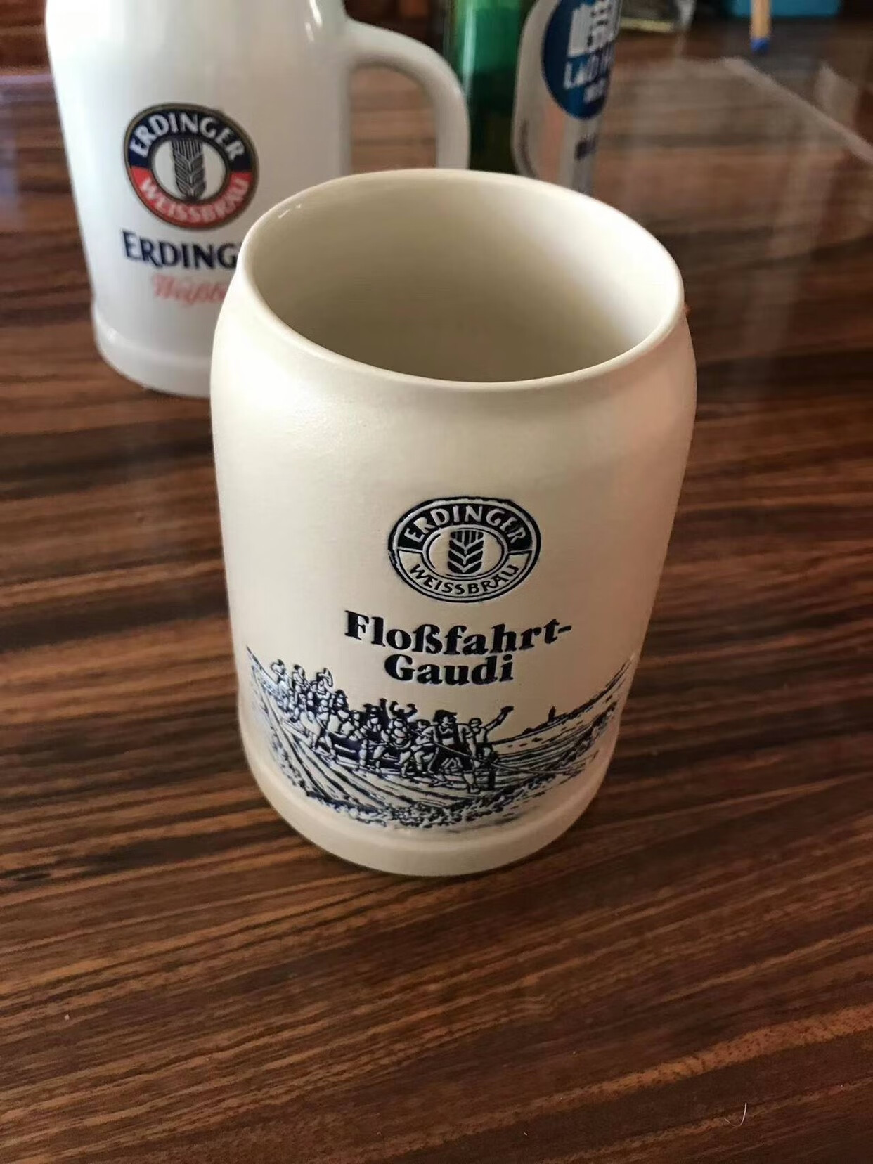 啡晨德国复古啤酒杯艾丁格德国陶瓷大啤酒杯600毫升浮雕磨砂广告杯子