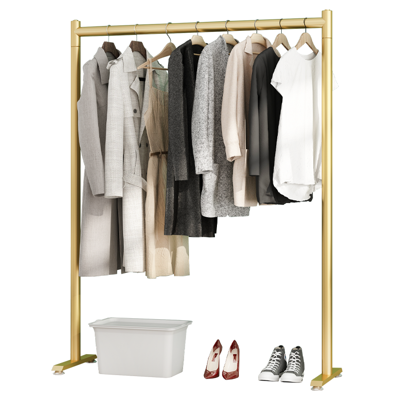 家丽人 衣帽架落地金属服装架纳米烤漆轻奢客厅加粗钢管挂衣架阳台卧室衣服架子晾晒架子